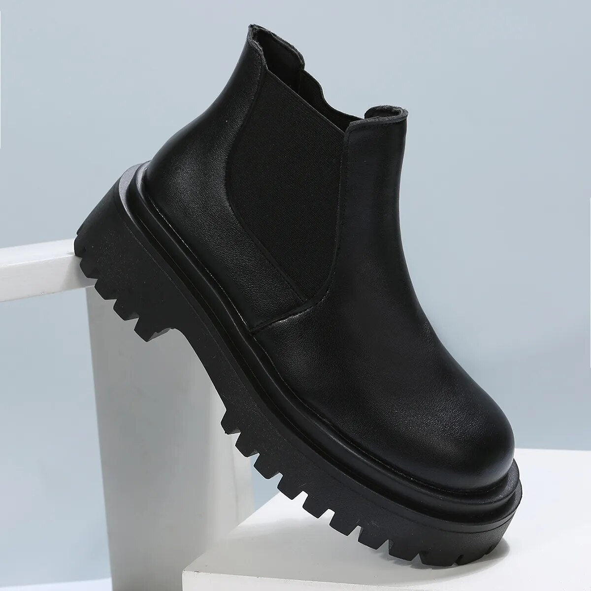 Women's Autumn Winter Chunky Platform Ankle Boots GOMINGLO