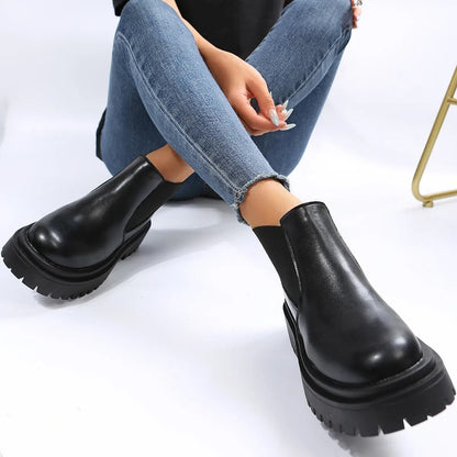 Women's Autumn Winter Chunky Platform Ankle Boots GOMINGLO