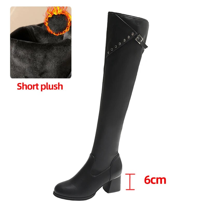 Women's Fashion Autumn Winter High Heels Over The Knee Boots GOMINGLO