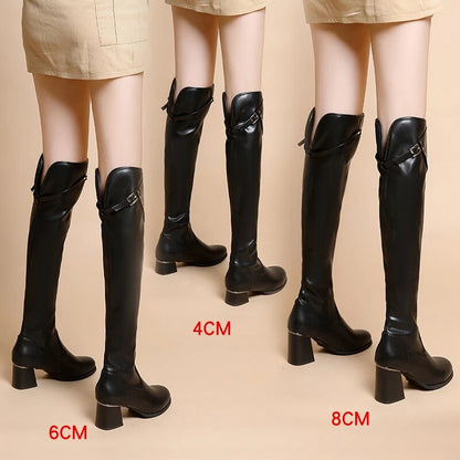 Women's Fashion Autumn Winter High Heels Over The Knee Boots GOMINGLO