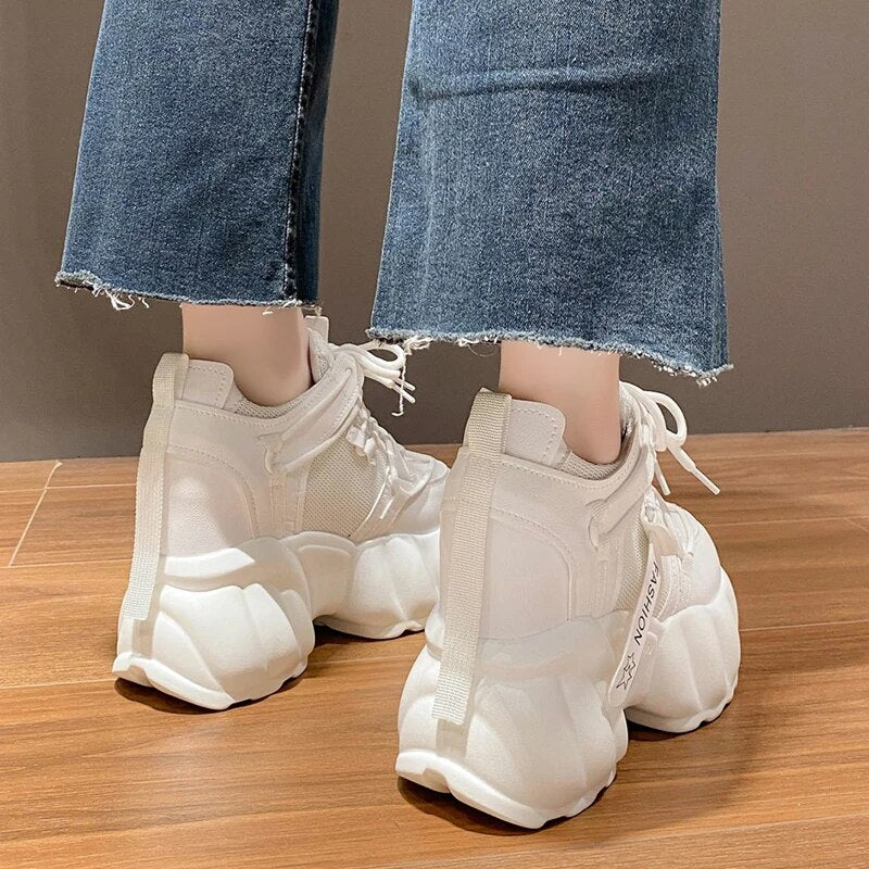Women's Fashion Thick Sole Chunky Casual Sneakers GOMINGLO