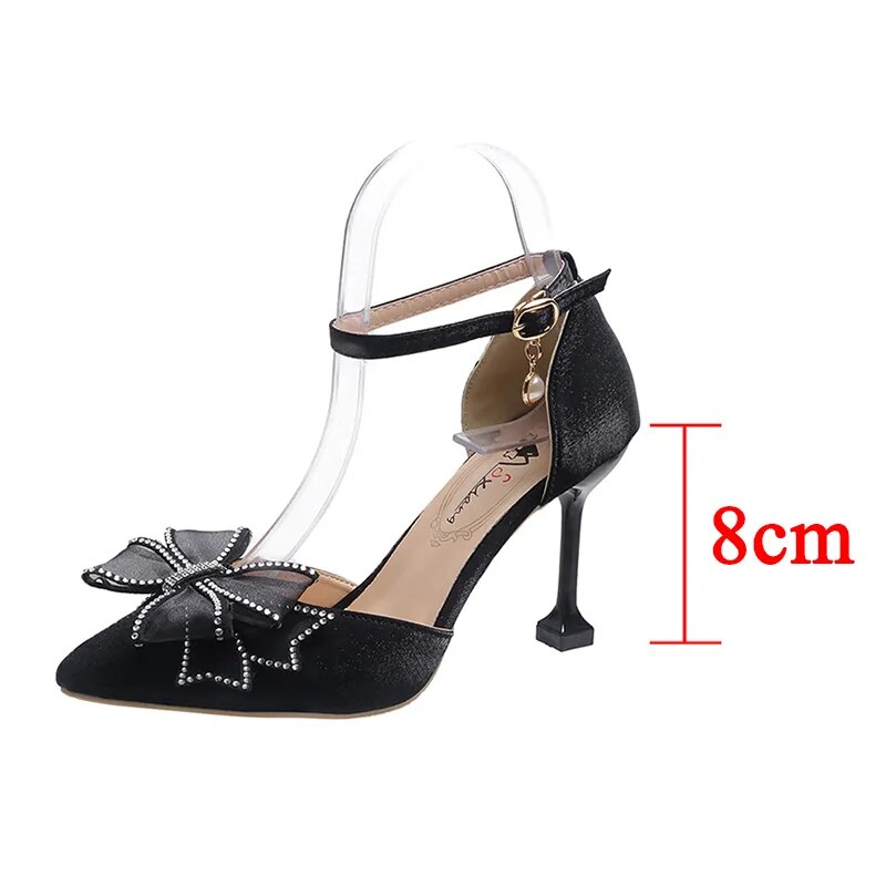 Women's Fashion Thin Heels Ankle Strap Pumps Party Shoes GOMINGLO
