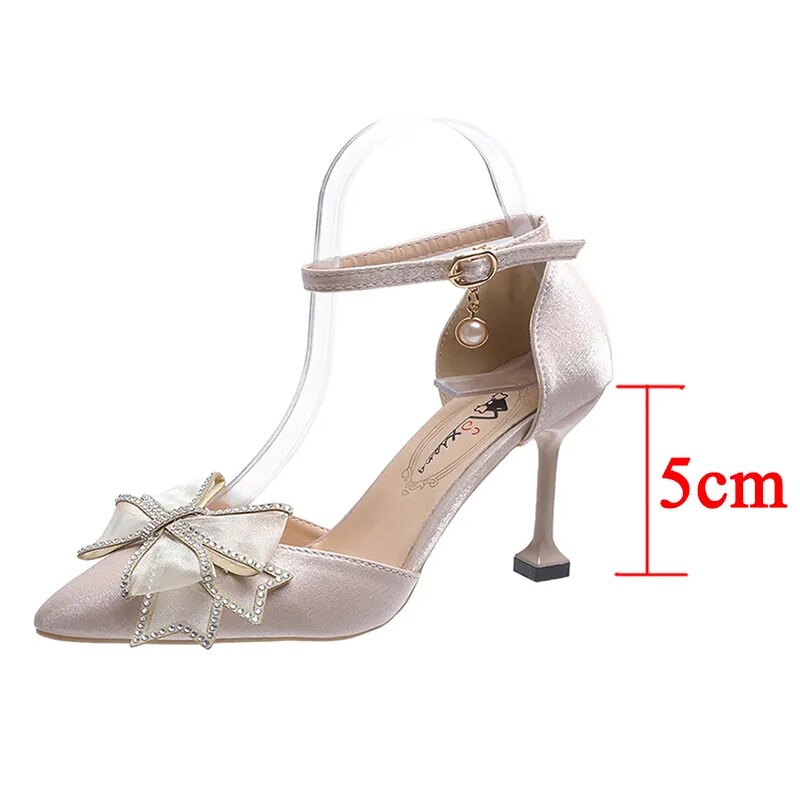 Women's Fashion Thin Heels Ankle Strap Pumps Party Shoes GOMINGLO