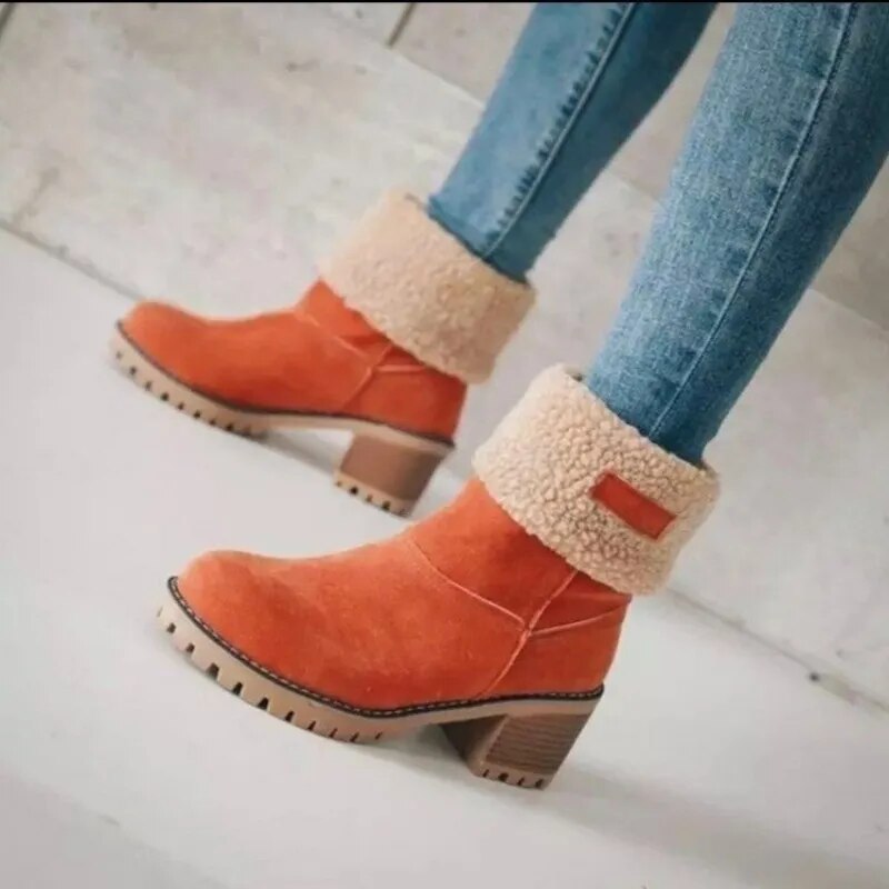 Women's Fur Warm Comfortable Casual Winter Boots GOMINGLO