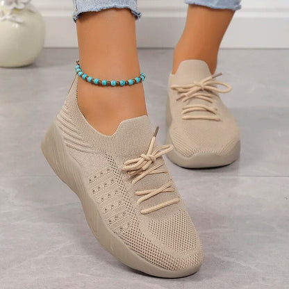 Women's Knitted Breathable Lightweight Non Slip Sneakers GOMINGLO