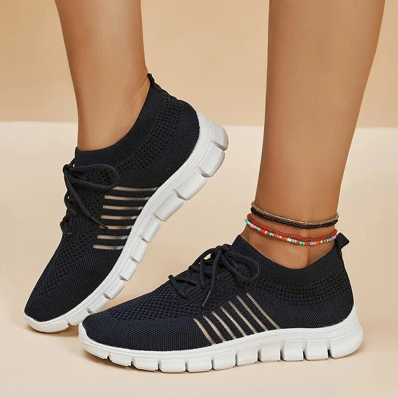 Women's Lightweight Non Slip Knitted Breathable Sneakers GOMINGLO