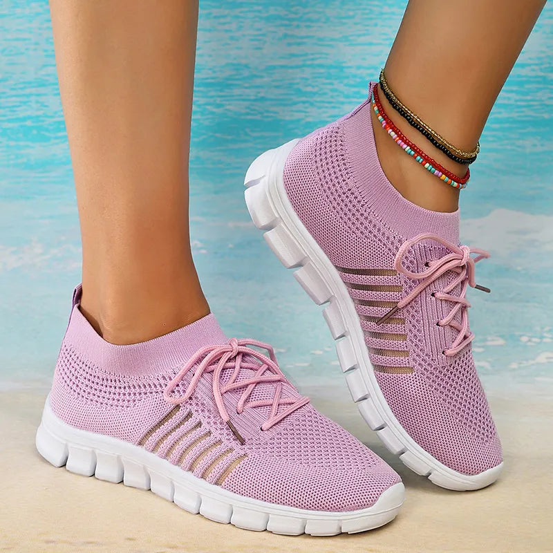 Women's Lightweight Non Slip Knitted Breathable Sneakers GOMINGLO