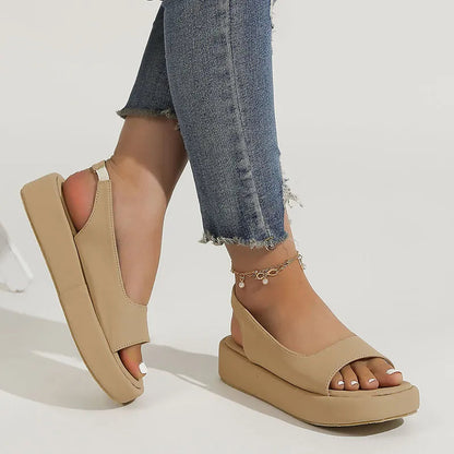 Women's Open Toe Non Slip Casual Flat Sandals GOMINGLO
