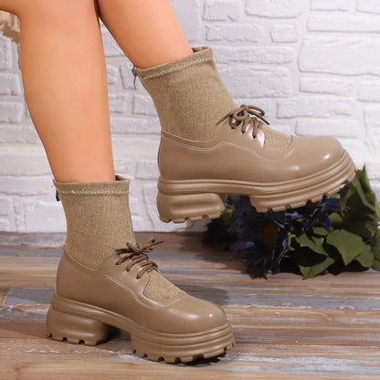 Women's Thick Bottom Chunky Platform Ankle Boots GOMINGLO