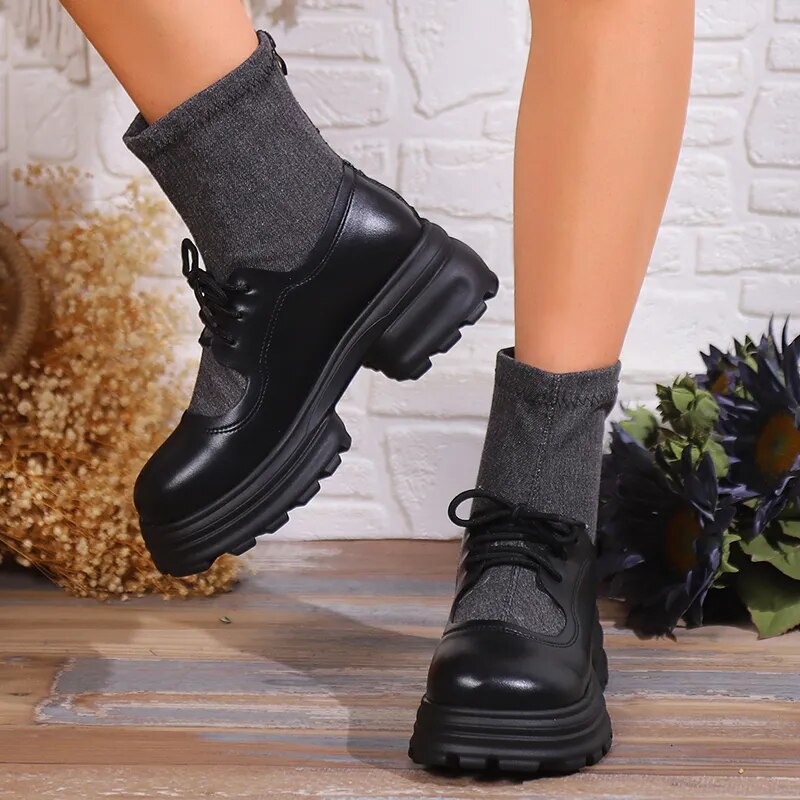 Women's Thick Bottom Chunky Platform Ankle Boots GOMINGLO