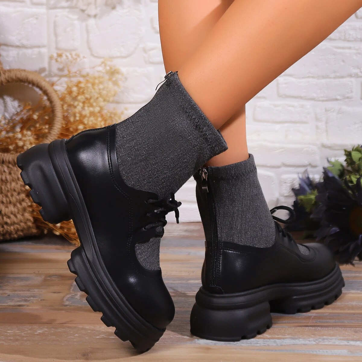 Women's Thick Bottom Chunky Platform Ankle Boots GOMINGLO