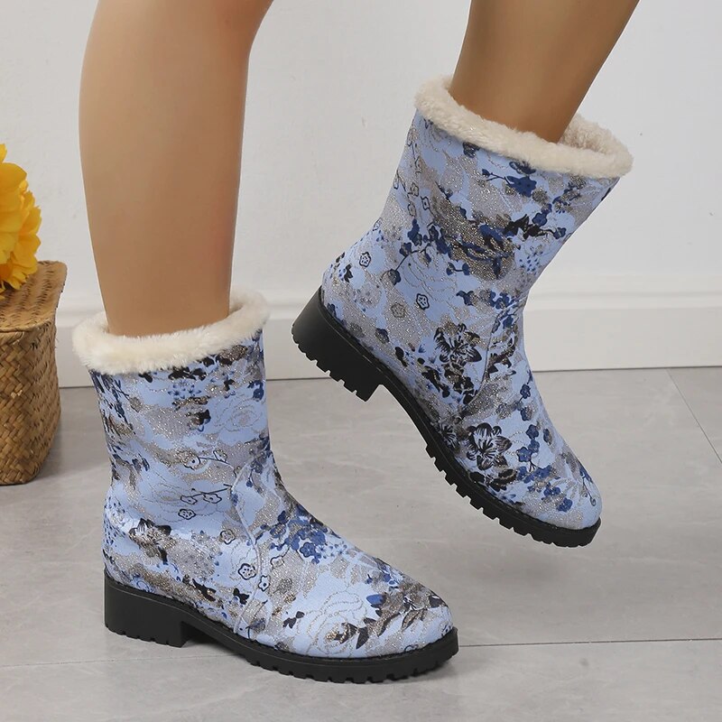 Women's Warm Cotton Padded Thick Plush Snow Boots GOMINGLO