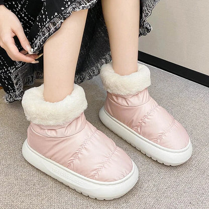 Women's Winter Thick Bottom Warm Cotton Padded Waterproof Snow Boots GOMINGLO