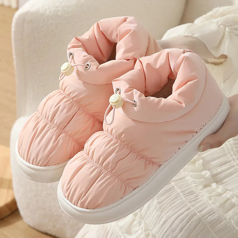 Women's Winter Waterproof Warm Thick Plush Cotton Padded Shoes GOMINGLO