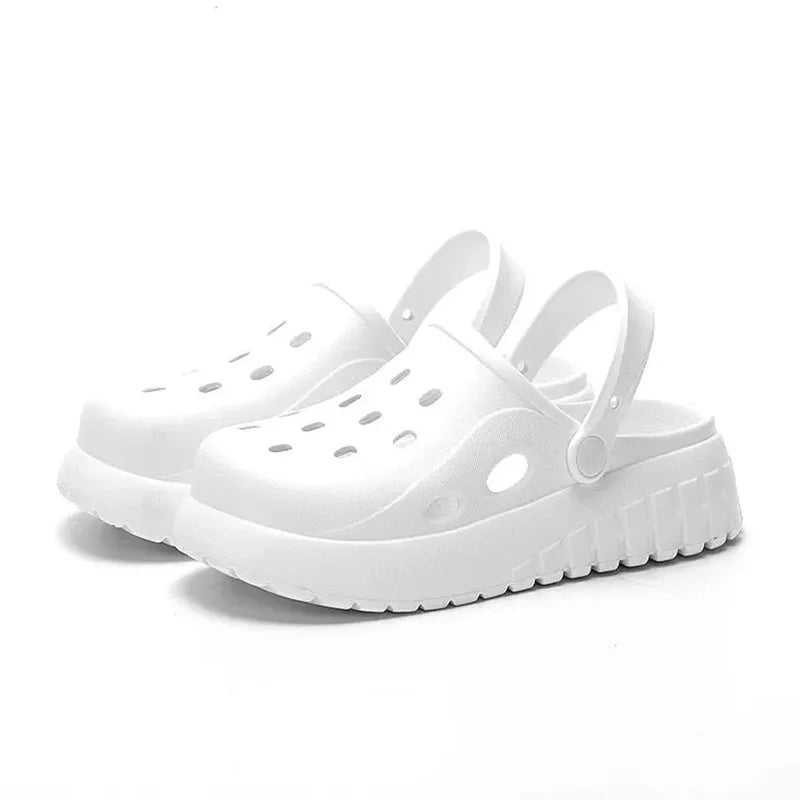 Gominglo - Summer Women's White Hollow Out Platform Sandals