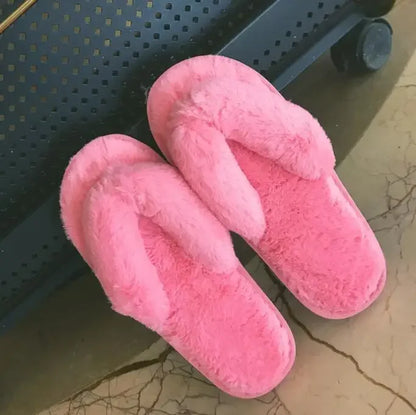 Gominglo- Plush Thick Slides for Winter Leisure and Comfort