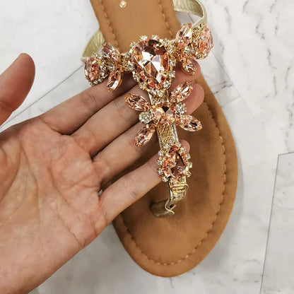 Gominglo- Roman Gladiator Sandals with Rhinestones