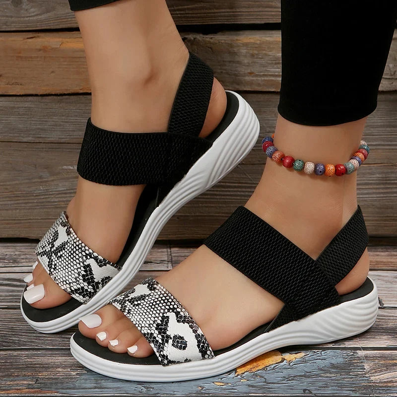 Gominglo - Summer Women's Snakeskin Print Wedge Sandals