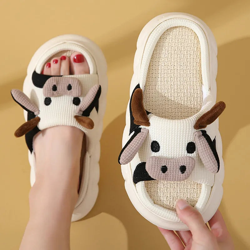 Gominglo - Cute Milk Cow Cotton Slippers