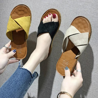 Gominglo- Designer Flat-heeled Sandals for Women