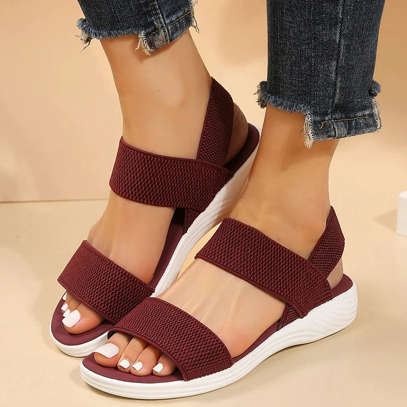 Gominglo - Women's Knit Wedge Sandals Lightweight