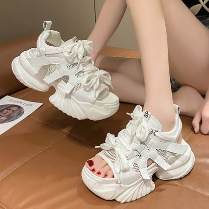 Gominglo - Summer Women's White Chunky Sports Sandals