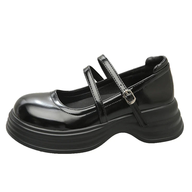 Gominglo - Elevated Elegance Autumn Women's Platform Chunky Patent Leather