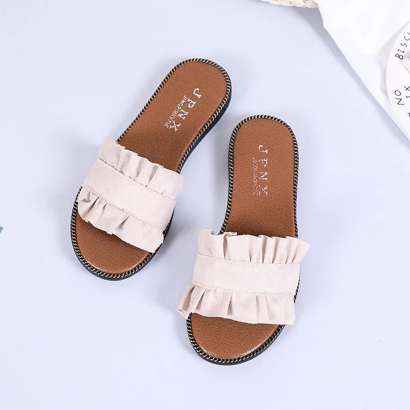 Gominglo- Designer Flat-heeled Sandals for Women
