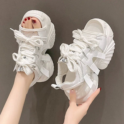 Gominglo - Summer Women's White Chunky Sports Sandals
