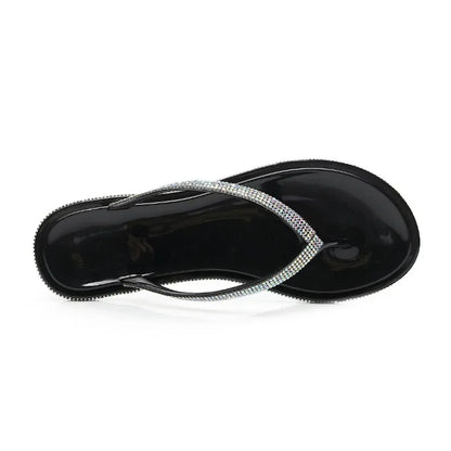 Gominglo- Transparent Rhinestone Flip Flops