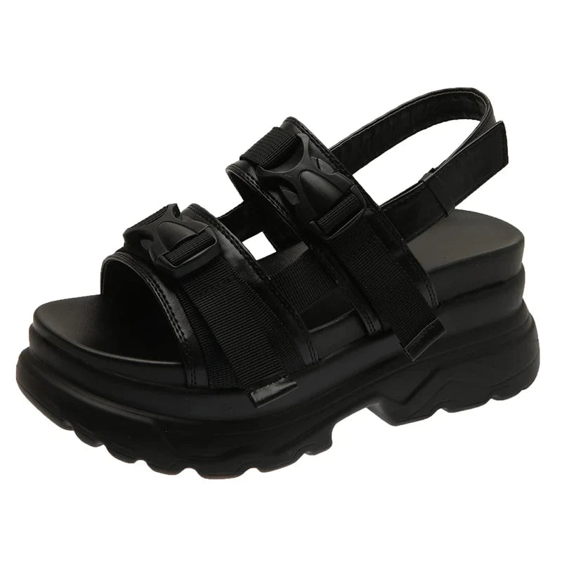 Gominglo - Summer Women's White Chunky Platform Sandals