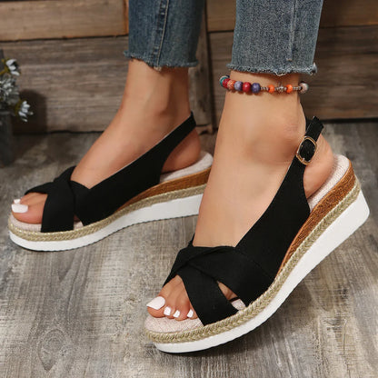 Gominglo - Summer Fashion Peep Toe Wedge Sandals