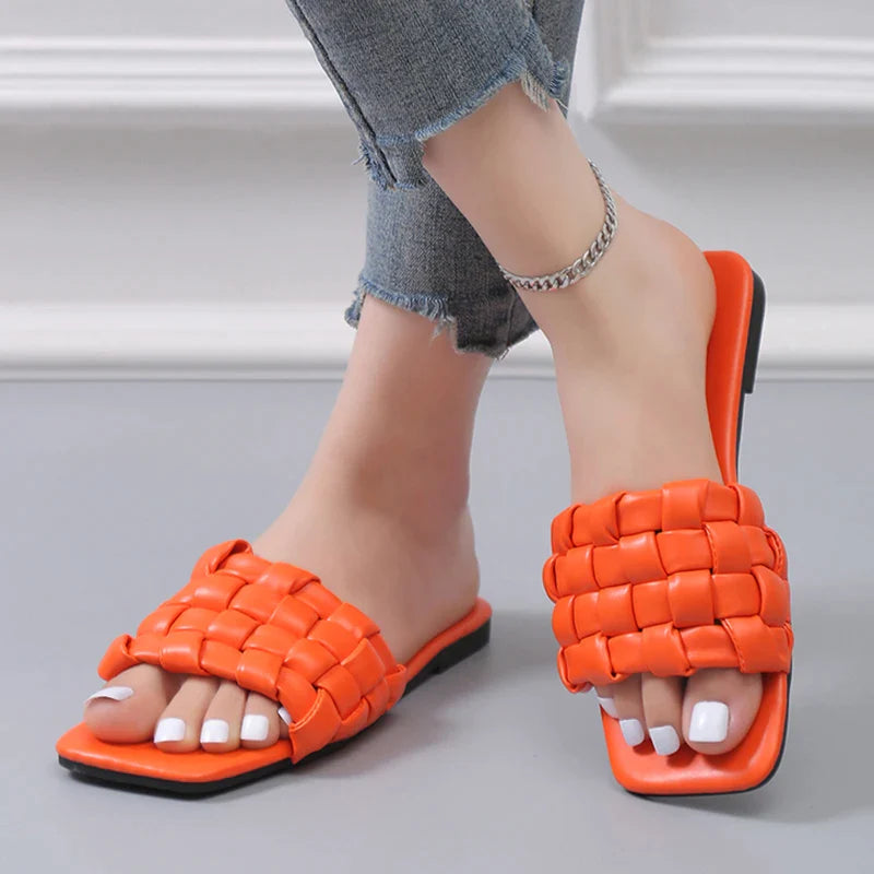 Gominglo -  Braided Square Toe Slippers