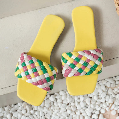 Gominglo - Rimocy Woven Square Toe Slippers
