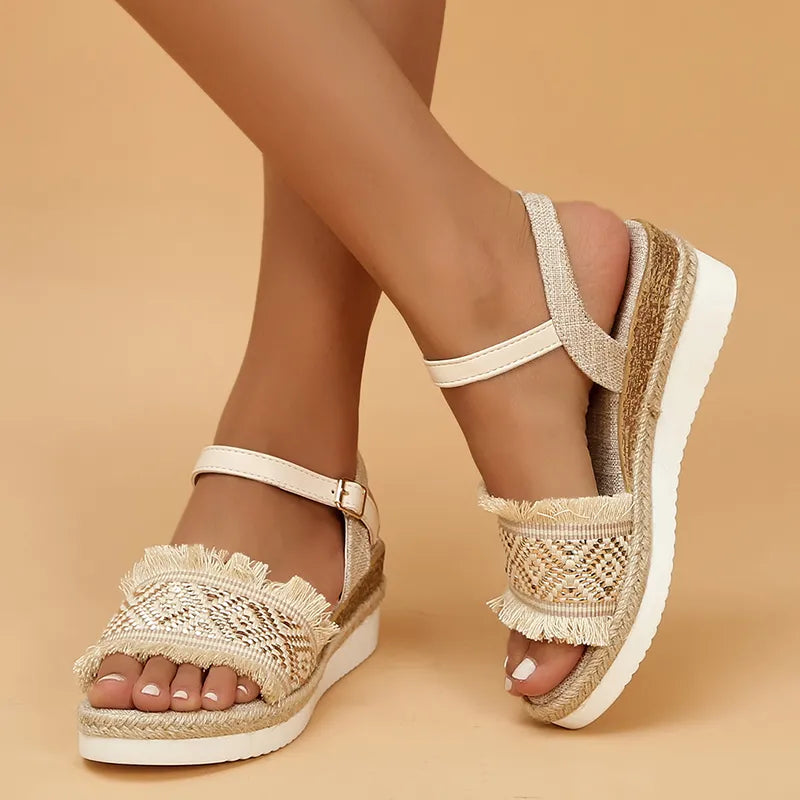 Gominglo - Summer Women's Bohemian Printed Wedge Sandals