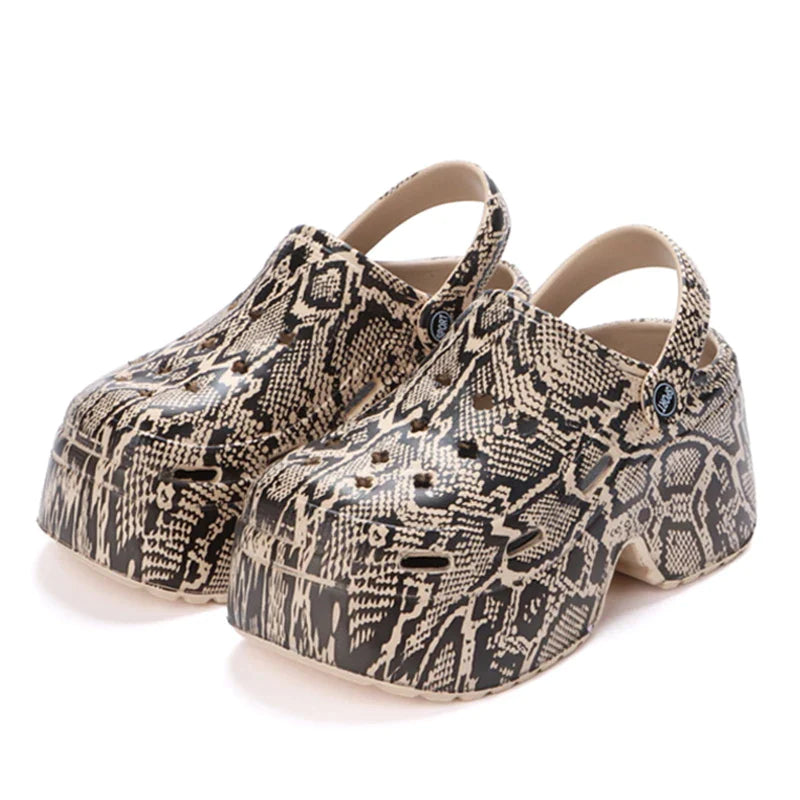 Gominglo - Summer Leopard Chunky Platform Clogs for Women