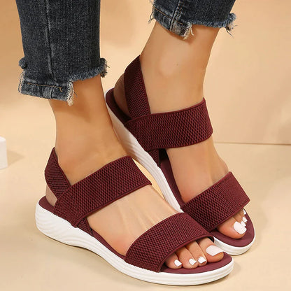 Gominglo - Women's Knit Wedge Sandals Lightweight