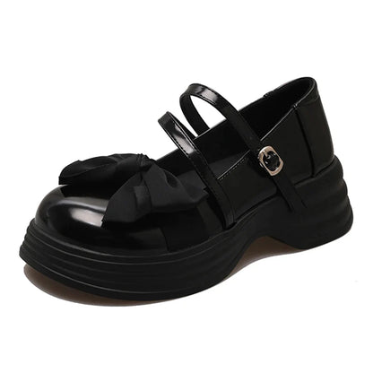 Gominglo - Sweet Sophistication Women's Black Bowknot Shoes