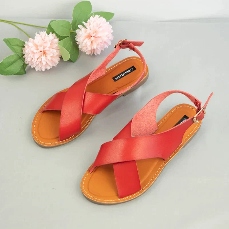 Gominglo - Fashionable Leather Sandals Summer Design for Women