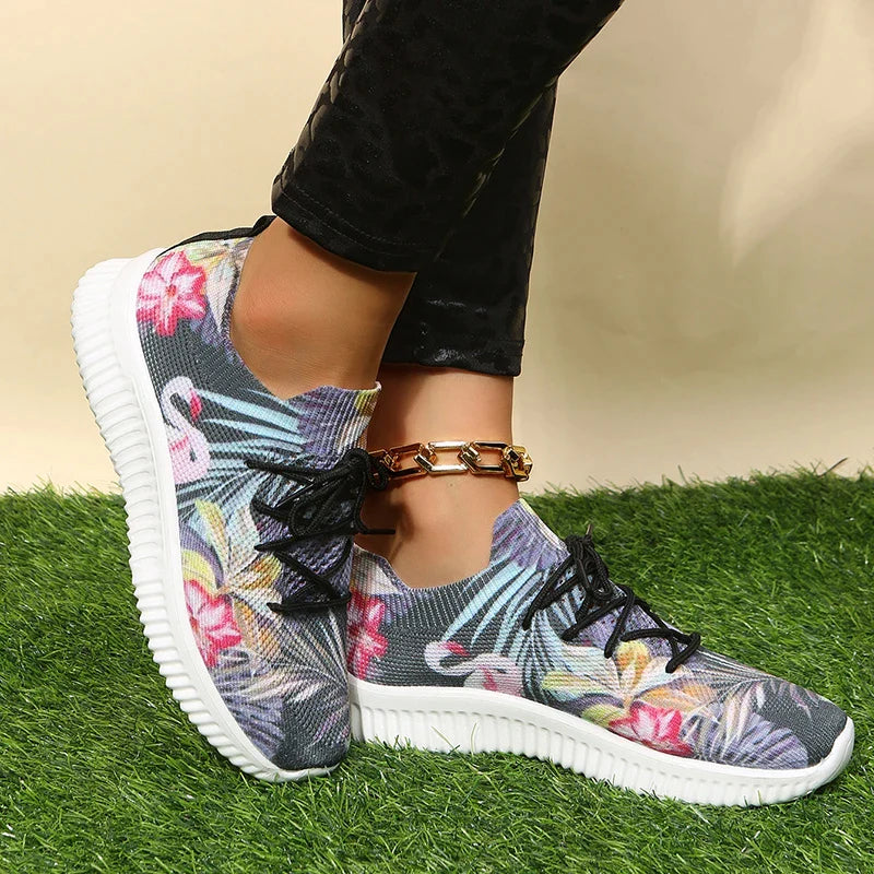 Gominglo -  Fashion Print Knitting Sneakers