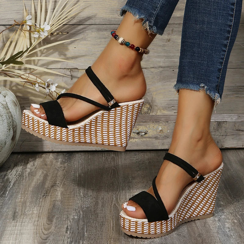 Gominglo - New Fashion Women's Summer Wedge Sandals with Super High Heels