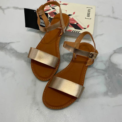 Gominglo- Solid Round Toe Leather Sandals