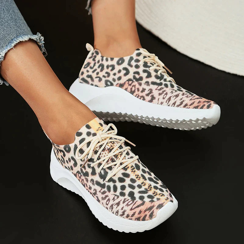 Gominglo - Fashion Leopard Knitted Sneakers