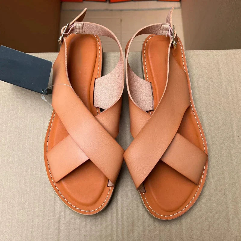 Gominglo - Fashionable Leather Sandals Summer Design for Women