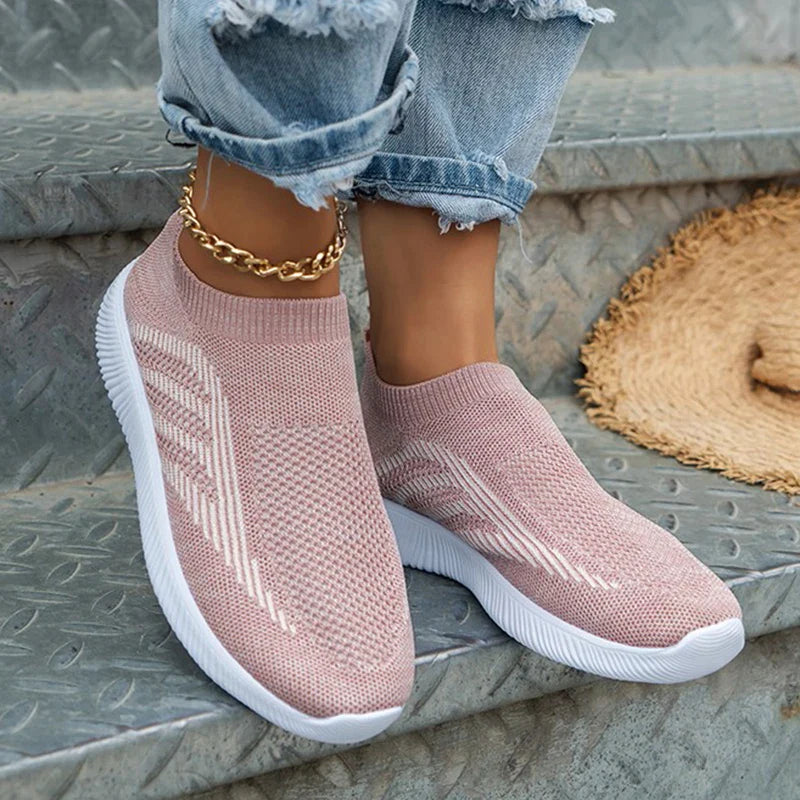 Gominglo -  Slip On Striped Mesh Sneakers