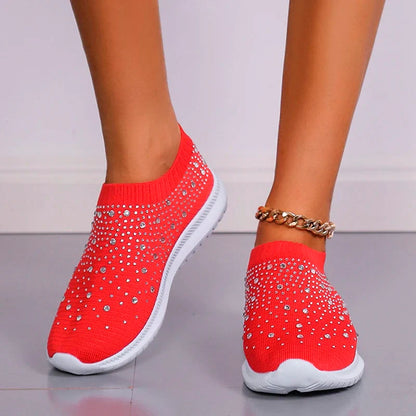Gominglo - Breathable Mesh Crystal Sneaker Shoes