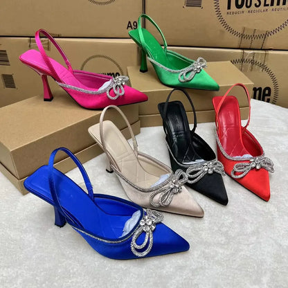 Gominglo- Bowknot High Heeled Sandals for Summer Sophistication
