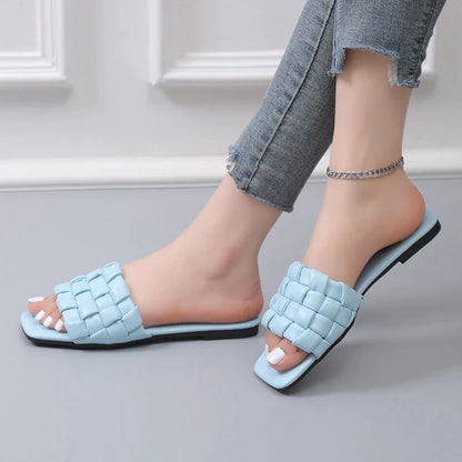 Gominglo -  Braided Square Toe Slippers