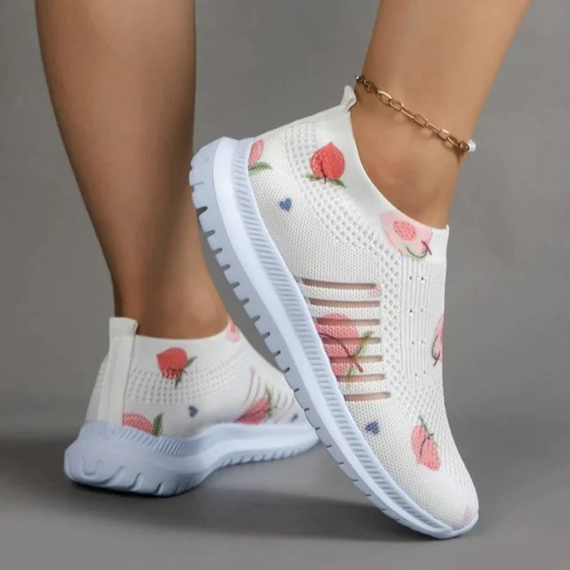 Gominglo - Fashion Print Slip-On Knitted Sneakers