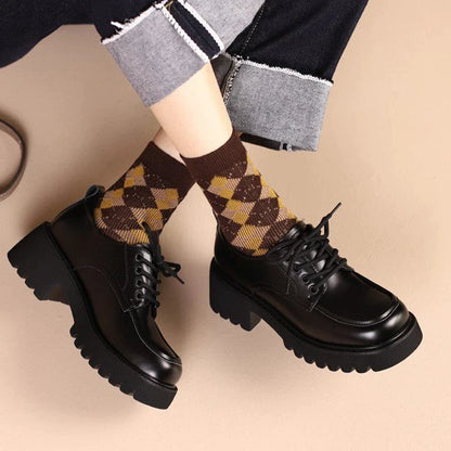 Gominglo - Fashion Lace Up Platform Oxford Shoes for Women